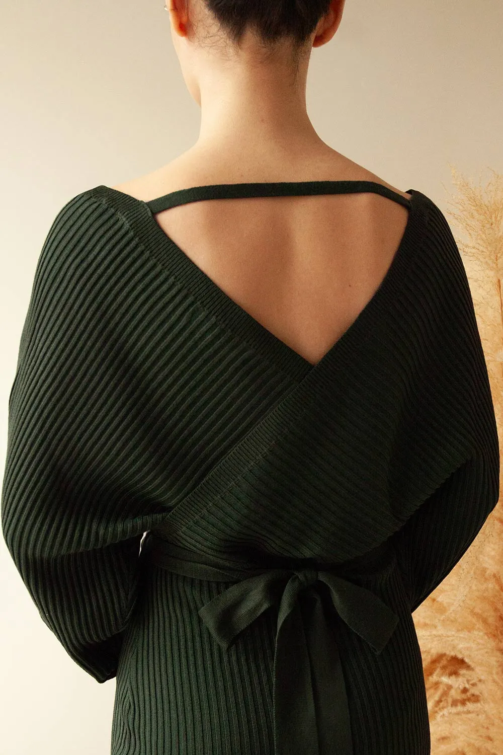 Bergame Green | Knitted Wrap Dress