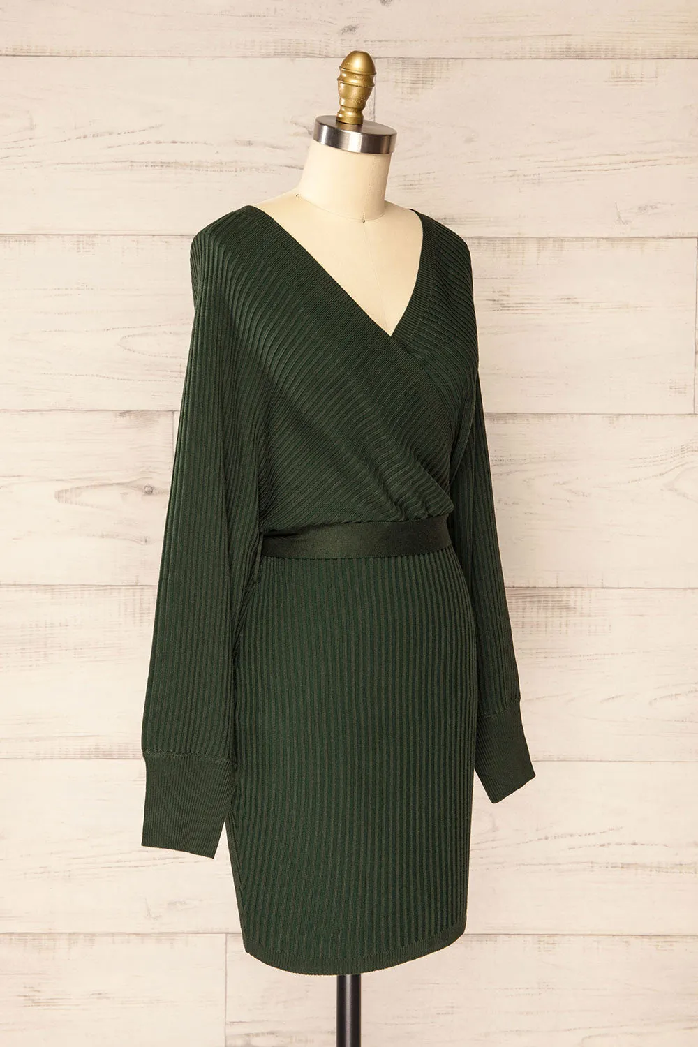 Bergame Green | Knitted Wrap Dress
