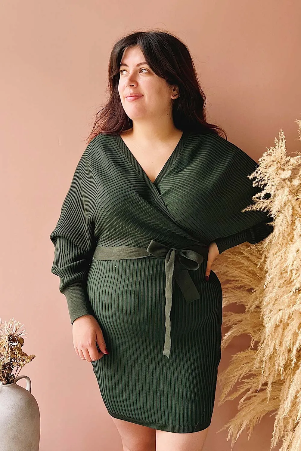 Bergame Green | Knitted Wrap Dress