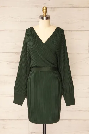 Bergame Green | Knitted Wrap Dress