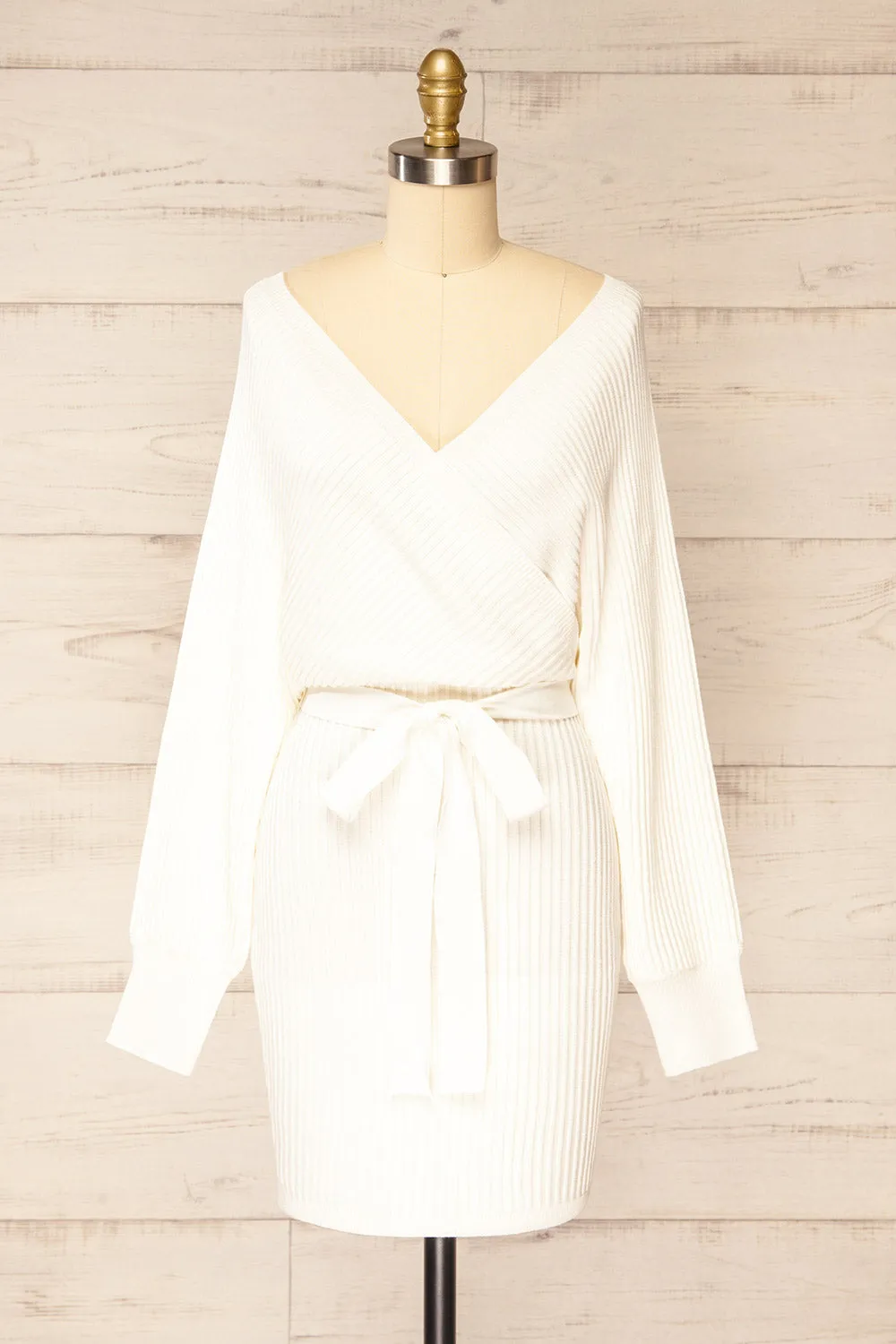 Bergame Ivory | Knitted Wrap Dress