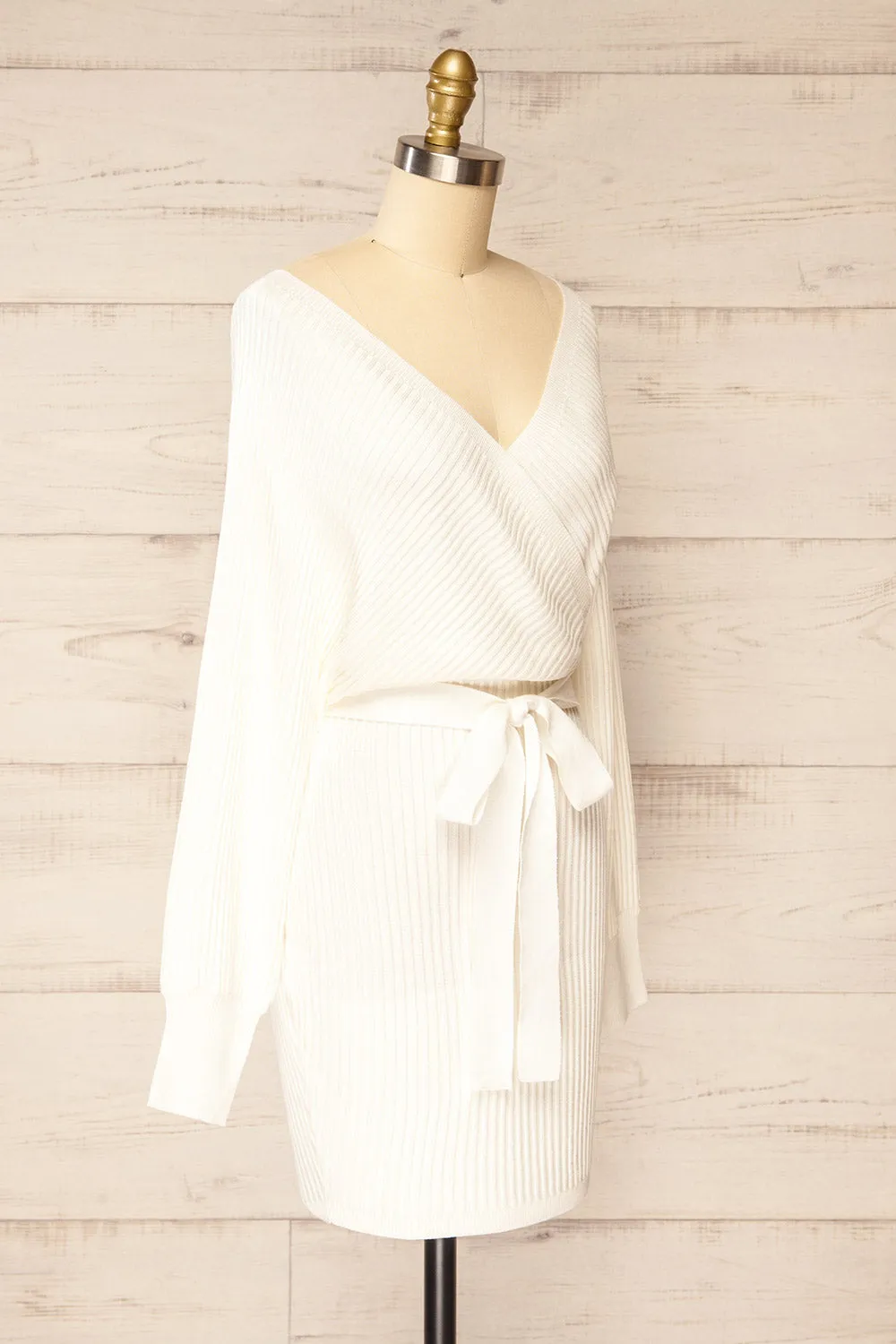 Bergame Ivory | Knitted Wrap Dress