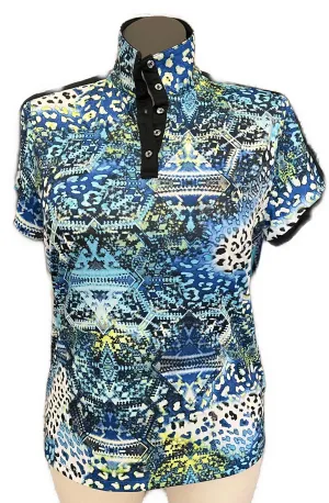 Bermuda Sands Animal Print Collage Golf Polo Size L MSP$74