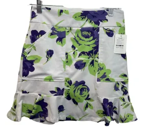 Beth DePass Flip Skort - Purple Roses on White Size S. MSP$110