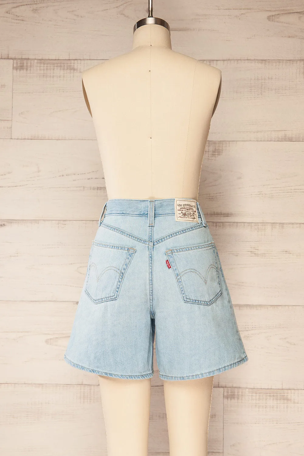 Betim | High-Waisted Baggy Blue Shorts