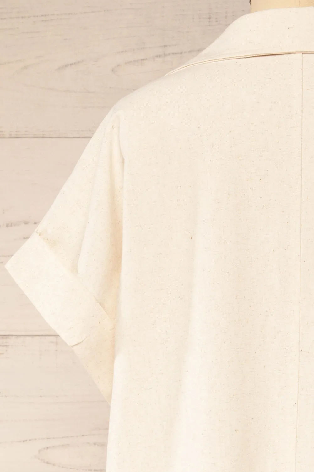 Betrice Beige | Oversized Button-Up Linen Dress