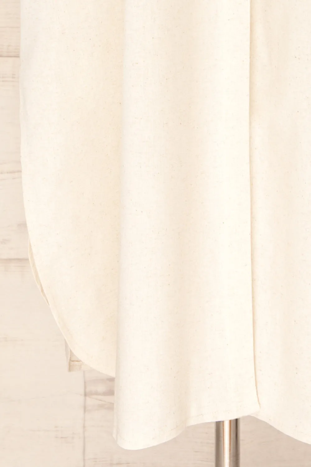 Betrice Beige | Oversized Button-Up Linen Dress