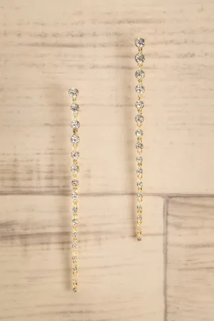 Binche Gold | Pendant Earrings w/ Crystals