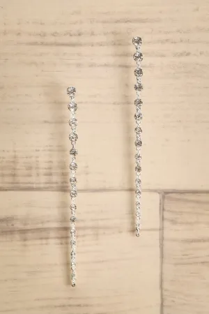 Binche Silver | Pendant Earrings w/ Crystals