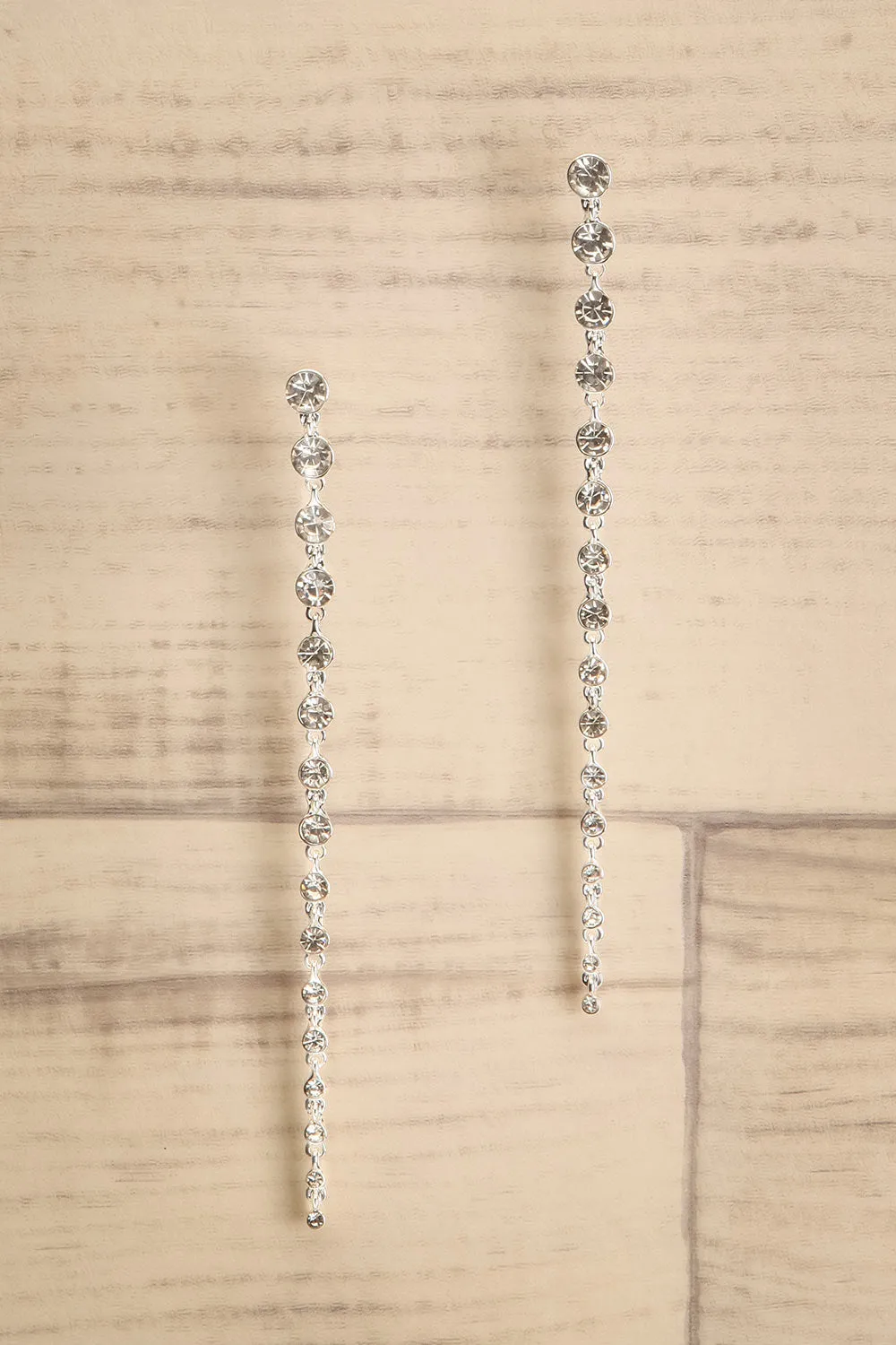 Binche Silver | Pendant Earrings w/ Crystals