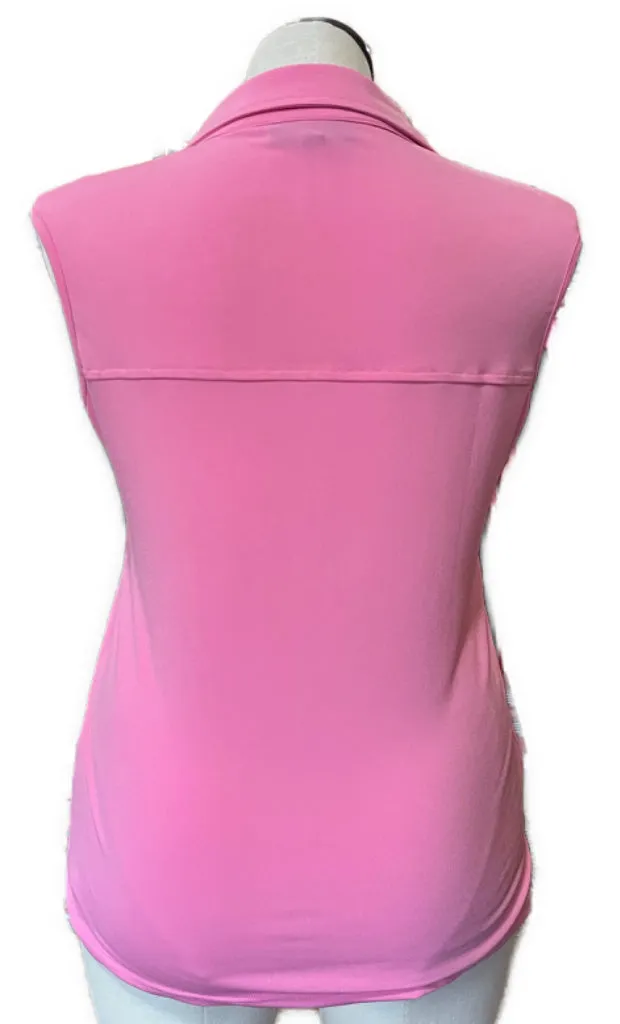 Birdee Sport Australia Bright Pink Sleeveless Polo Top Size L