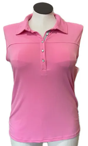 Birdee Sport Australia Bright Pink Sleeveless Polo Top Size L