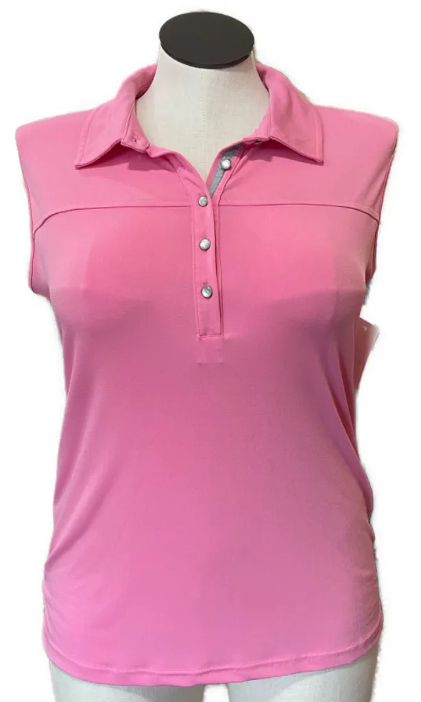 Birdee Sport Australia Bright Pink Sleeveless Polo Top Size L