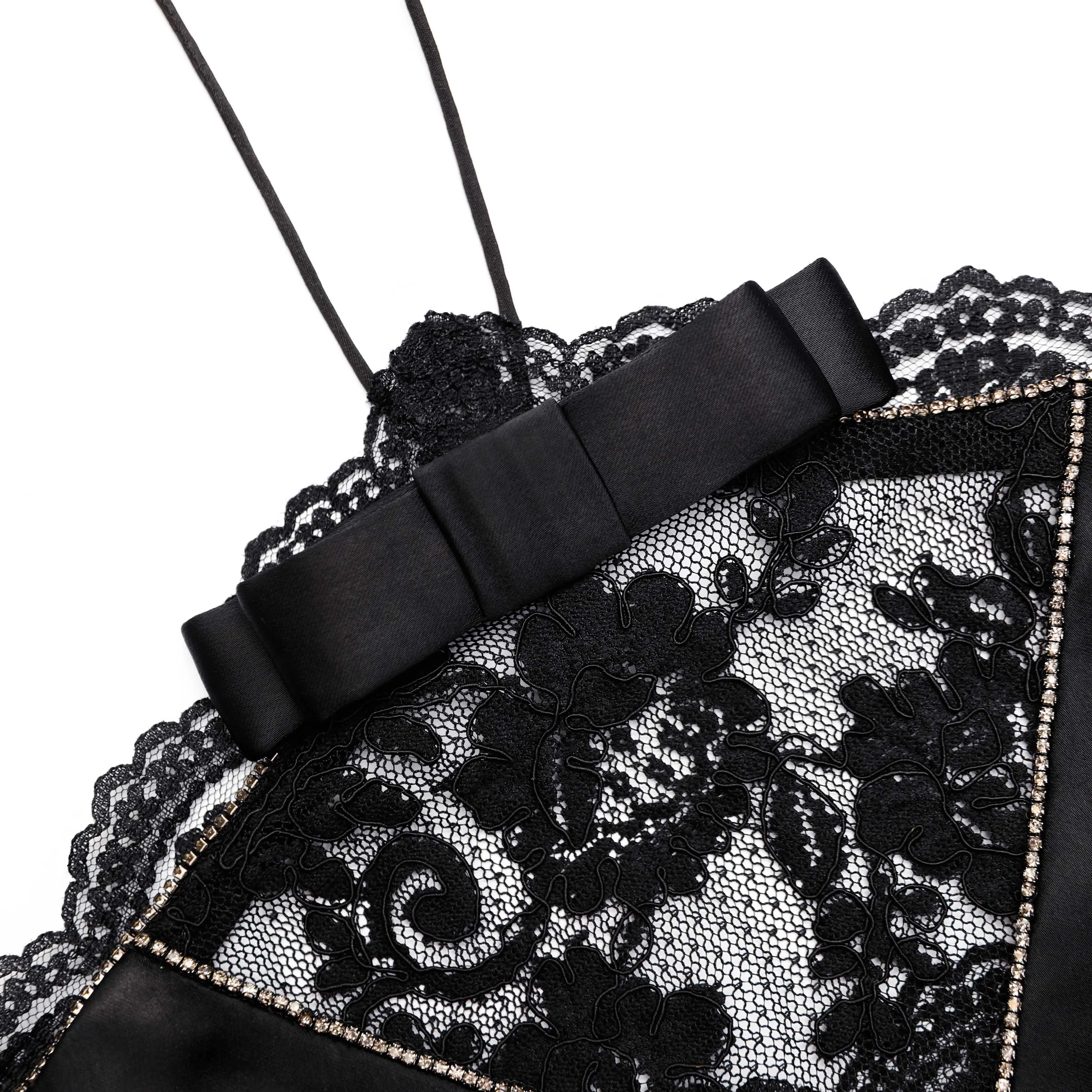 Black Lace Halterneck Top Self Portrait