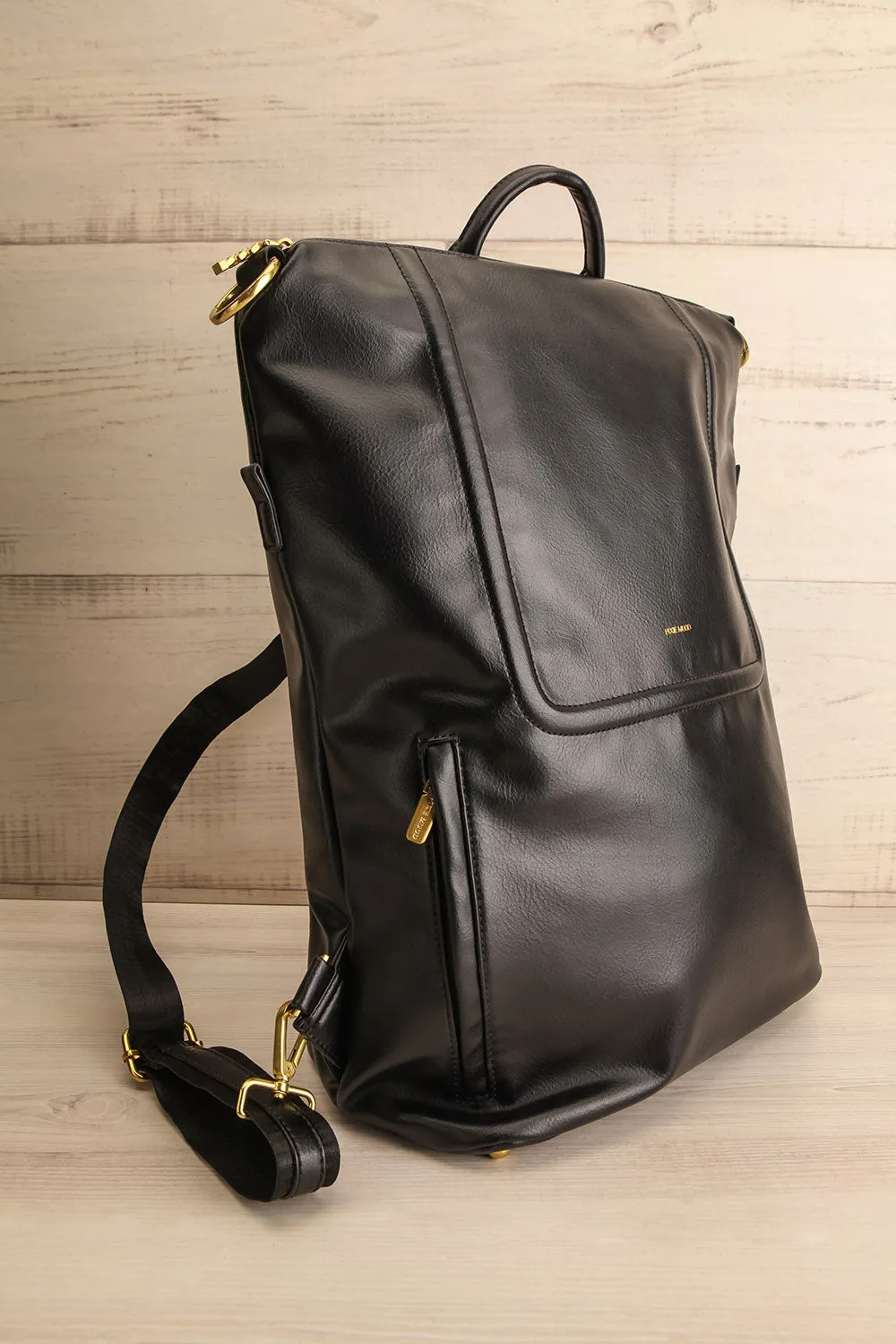 Blossum Black | Recycled Vegan Leather Backpack