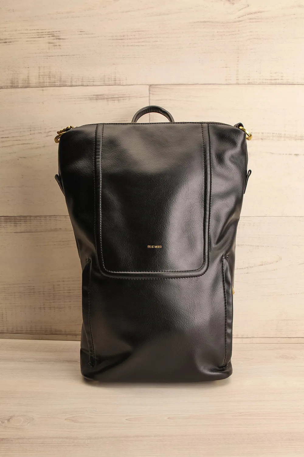 Blossum Black | Recycled Vegan Leather Backpack