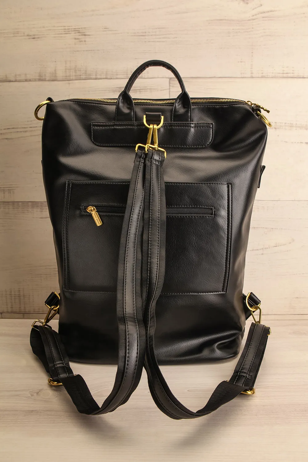 Blossum Black | Recycled Vegan Leather Backpack