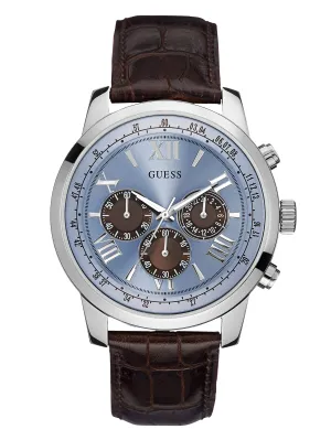 Blue and Silver-Tone Multifunction Watch