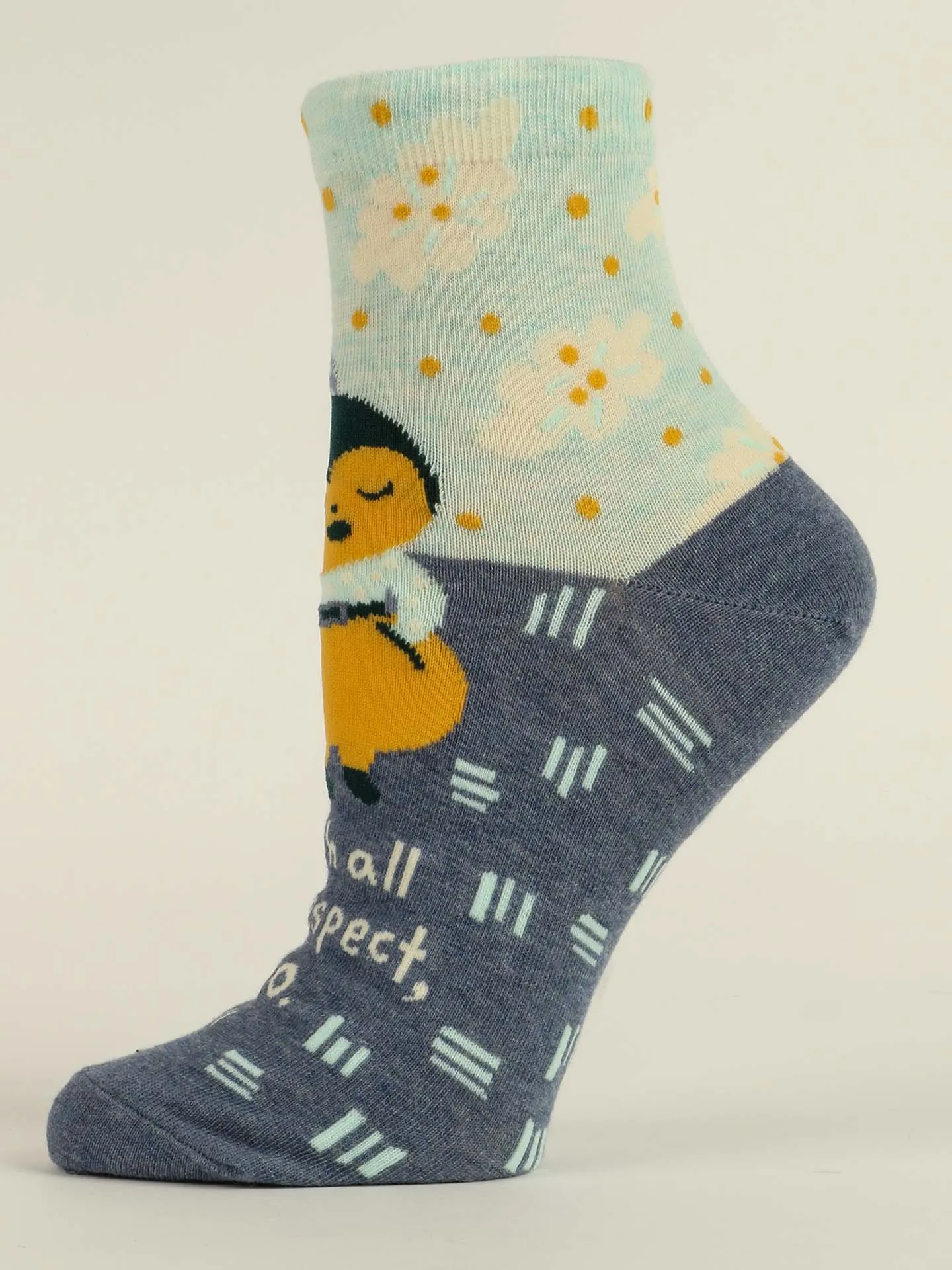 Blue Q Womens Ankle Socks - With All Due Respect, No.