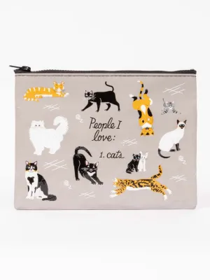 Blue Q Zip Pouch - People I Love: Cats