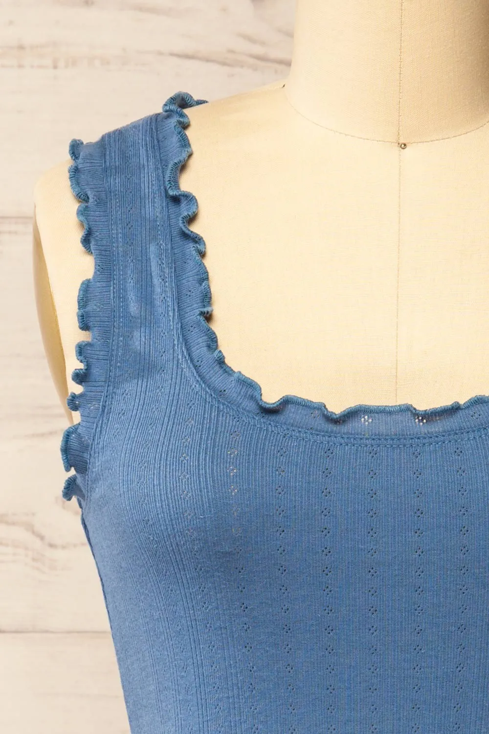 Boke Blue | Openwork Knit Tank Top