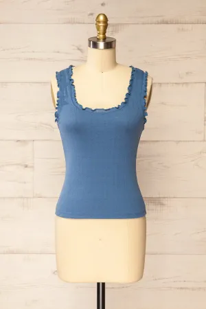 Boke Blue | Openwork Knit Tank Top