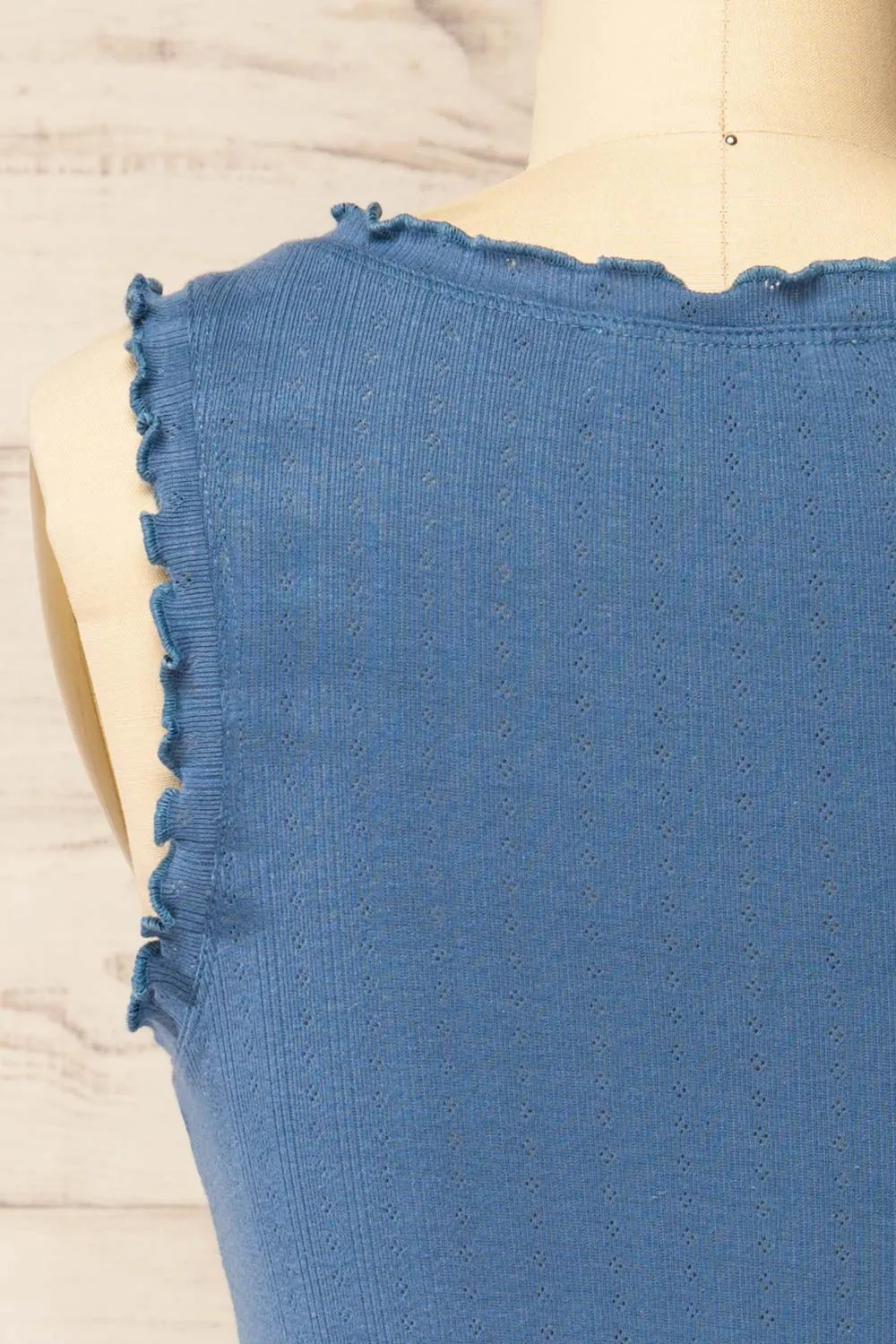 Boke Blue | Openwork Knit Tank Top