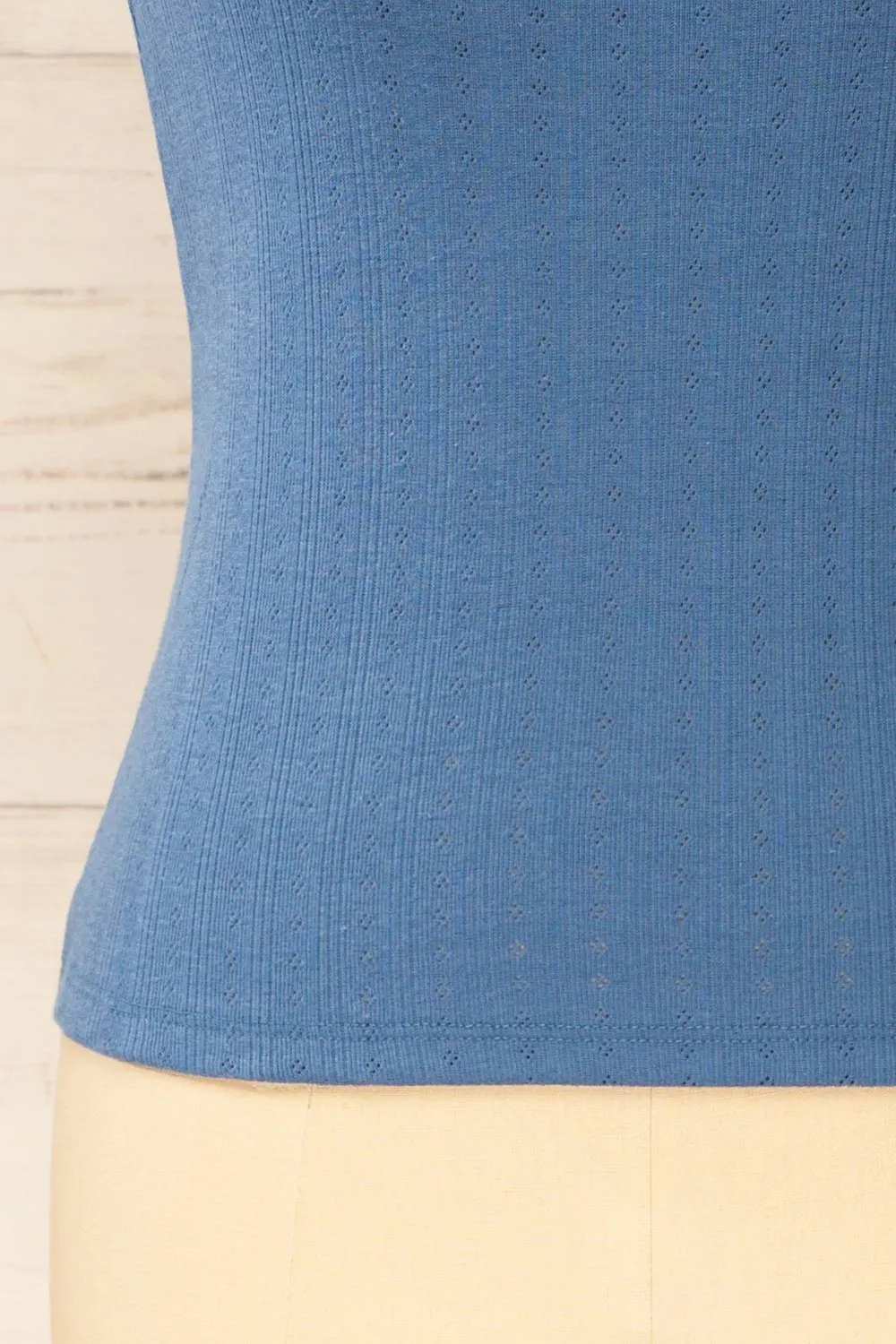 Boke Blue | Openwork Knit Tank Top