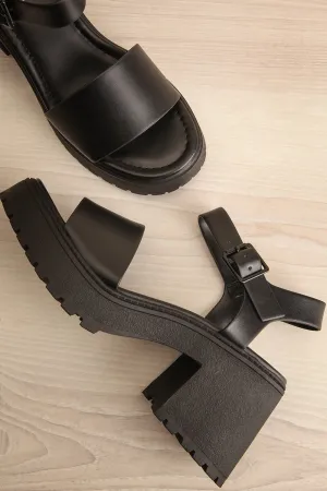 Boomer | Black Platform Heeled Sandals