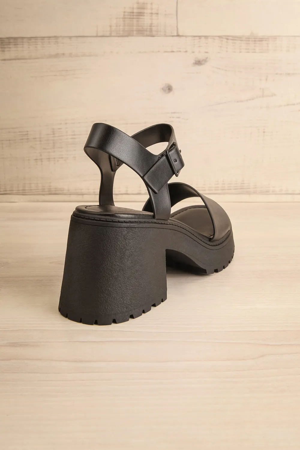 Boomer | Black Platform Heeled Sandals