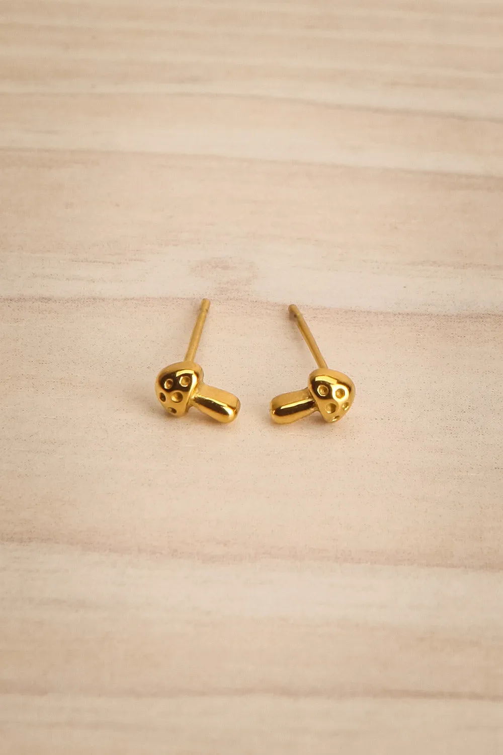 Boorgi | Small Gold-Plated Mushroom Studs