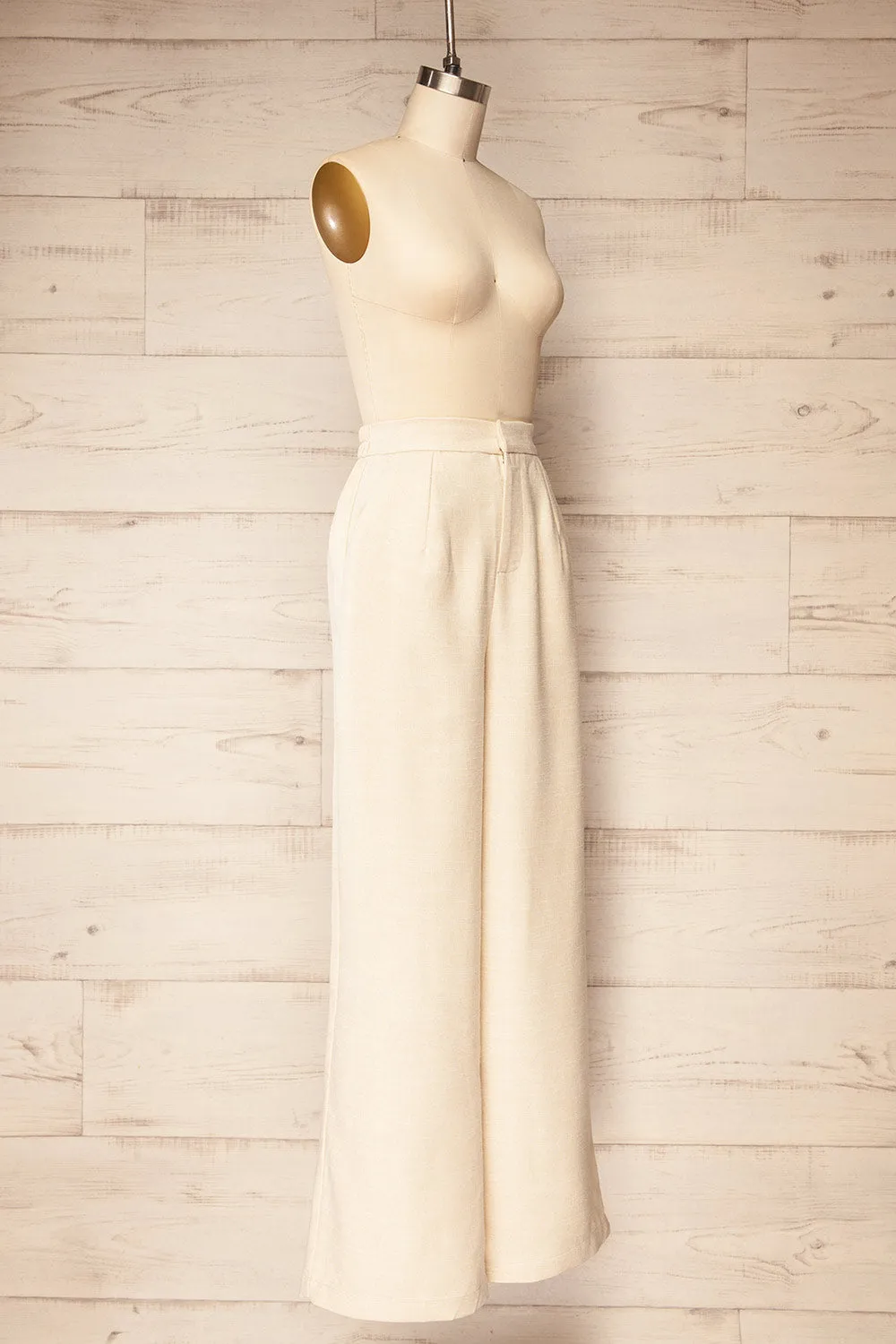 Borden | Beige Wide Leg Pants