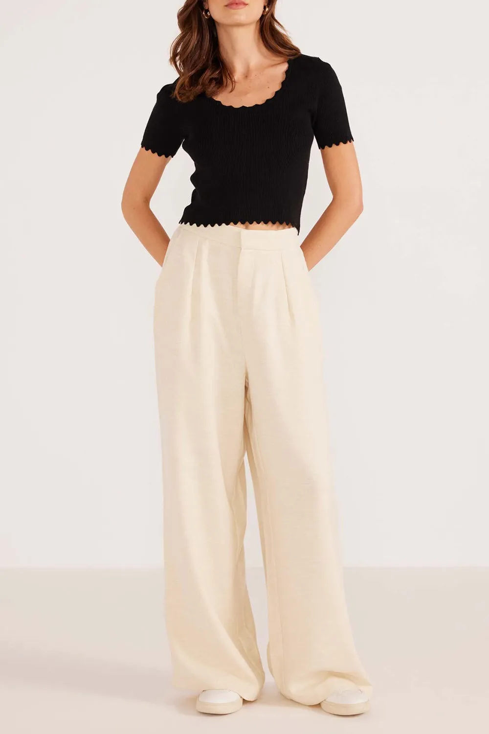 Borden | Beige Wide Leg Pants