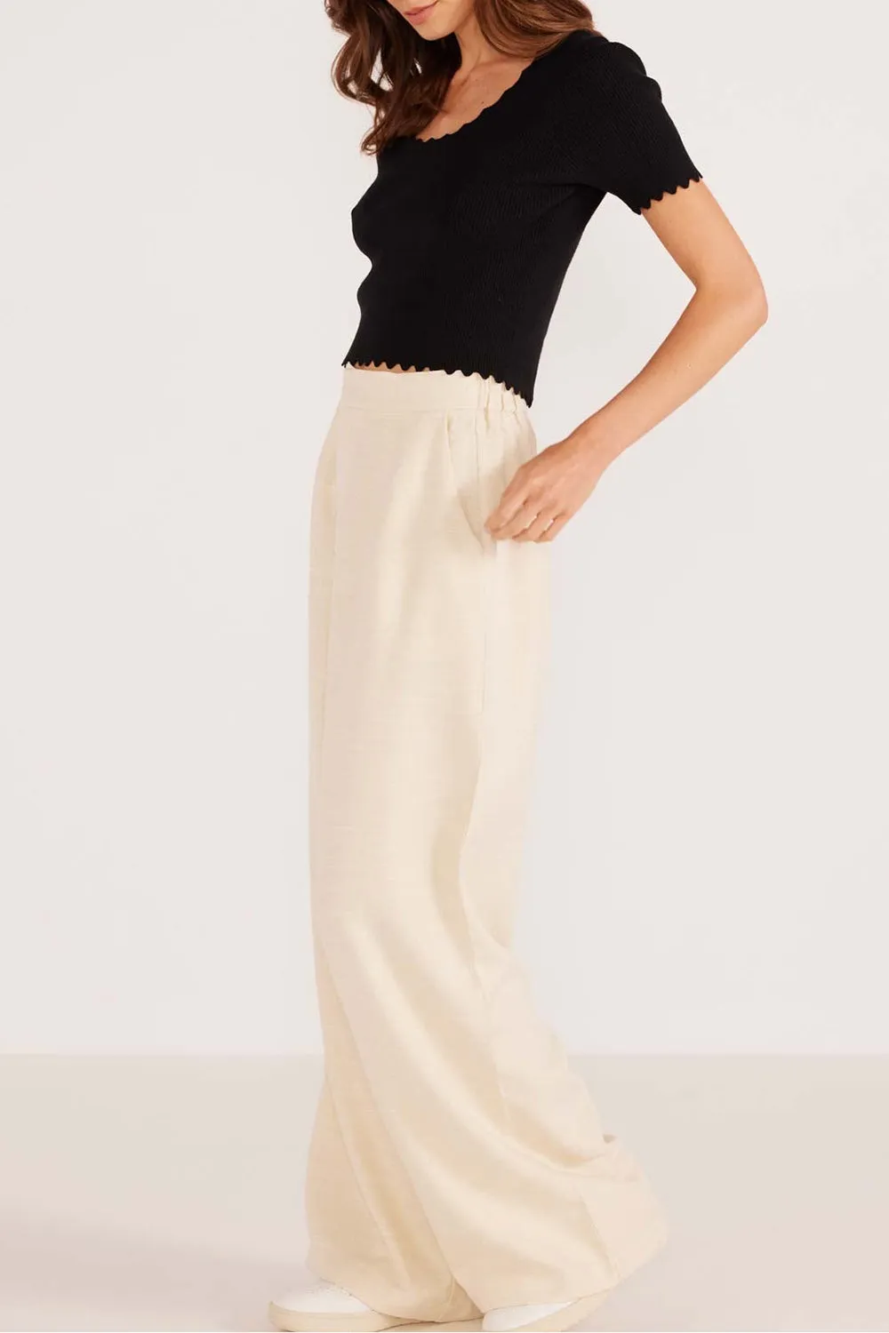 Borden | Beige Wide Leg Pants