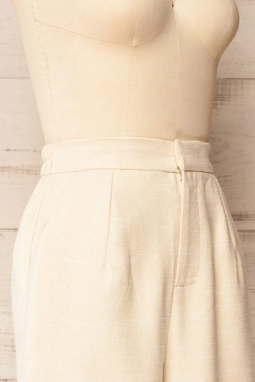 Borden | Beige Wide Leg Pants