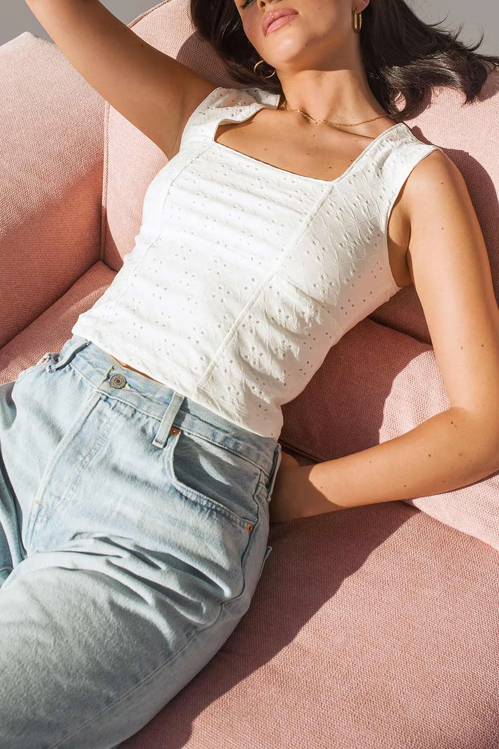 Bradget White | Openwork Tank Top
