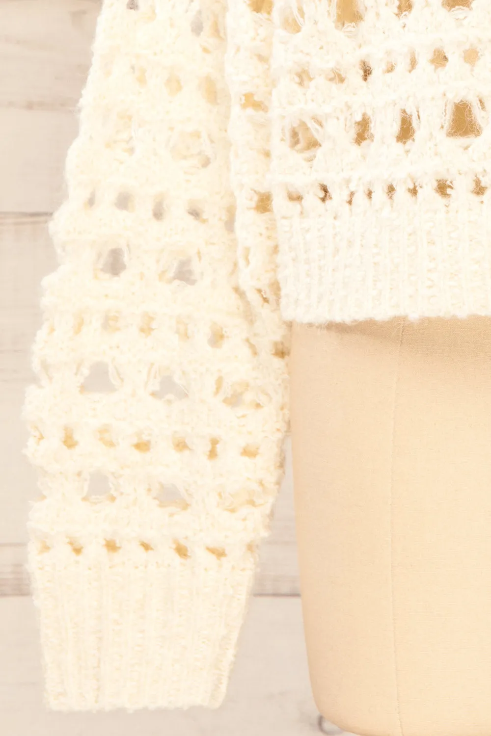 Bridgetown | Ivory Crochet Knit Sweater