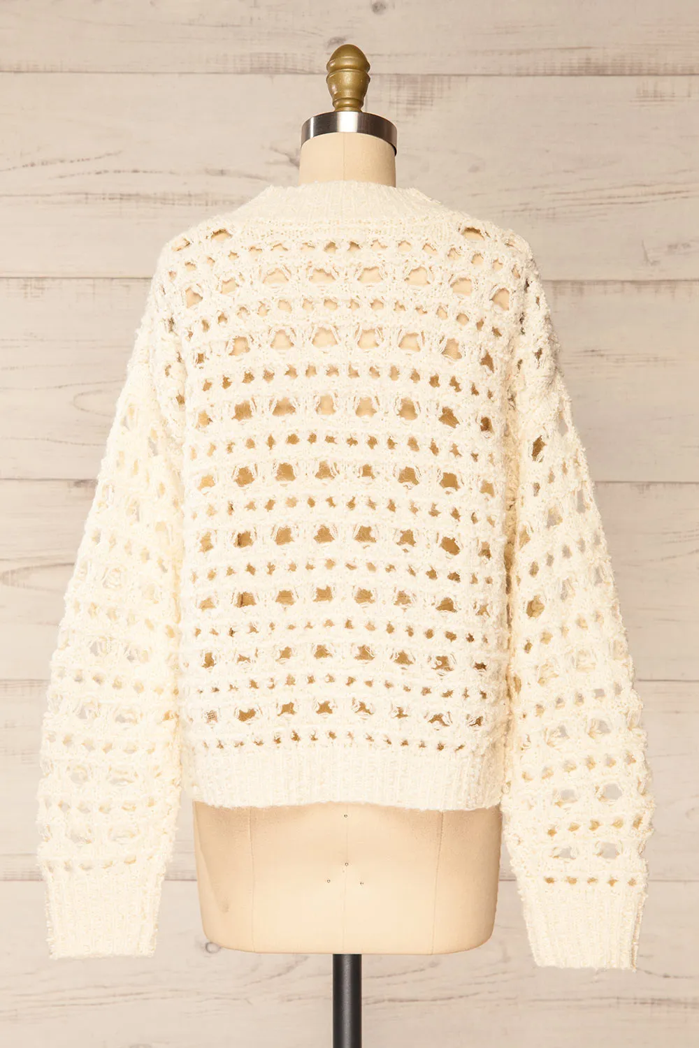 Bridgetown | Ivory Crochet Knit Sweater