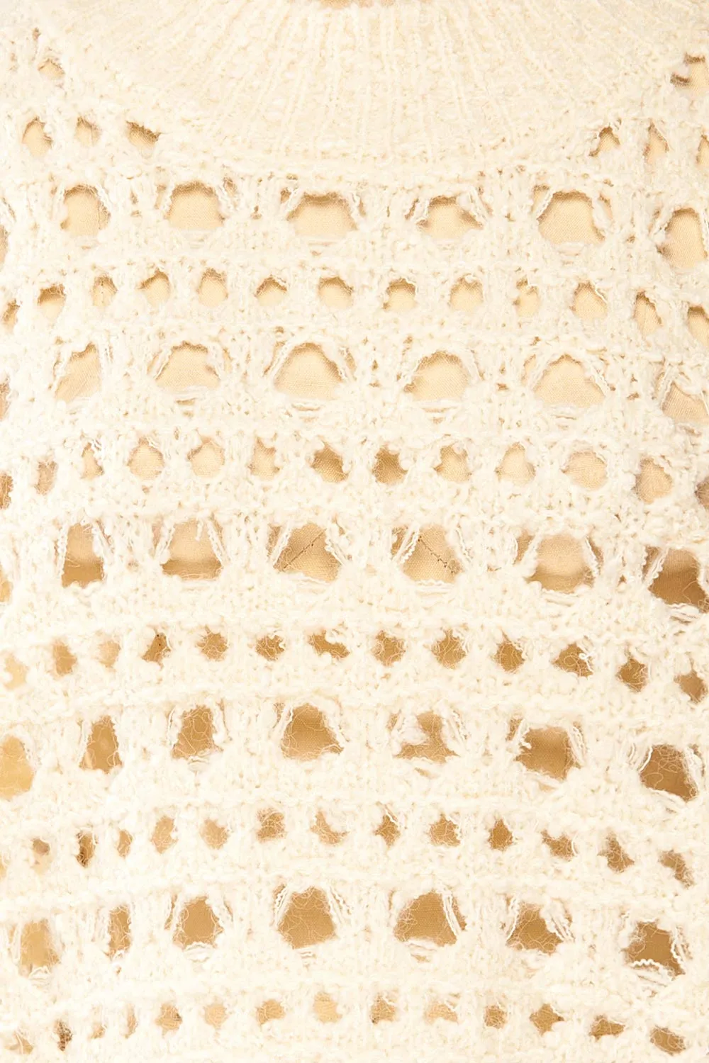 Bridgetown | Ivory Crochet Knit Sweater
