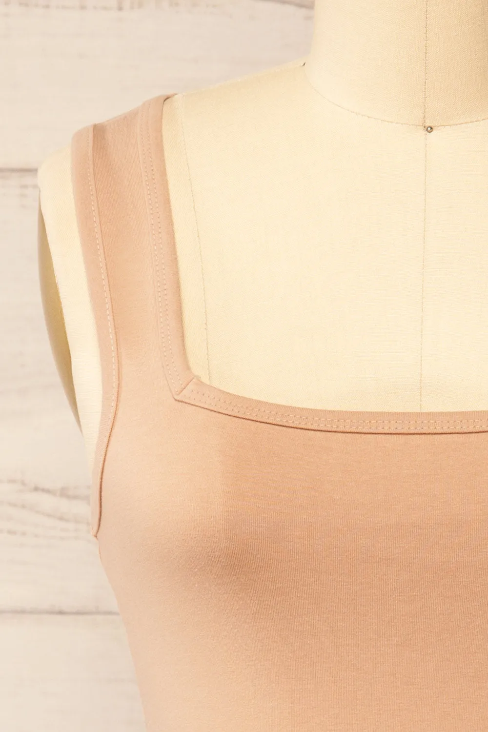 Brutus Beige | Square Neck Cropped Cami