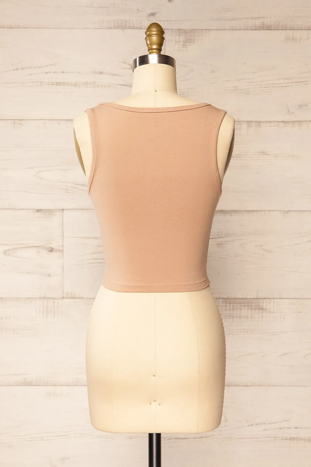 Brutus Beige | Square Neck Cropped Cami