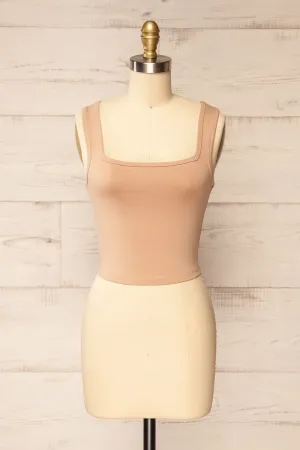 Brutus Beige | Square Neck Cropped Cami