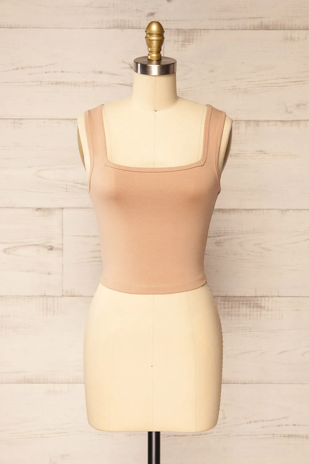 Brutus Beige | Square Neck Cropped Cami