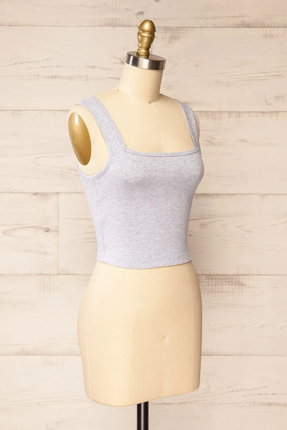 Brutus Grey | Square Neck Cropped Cami