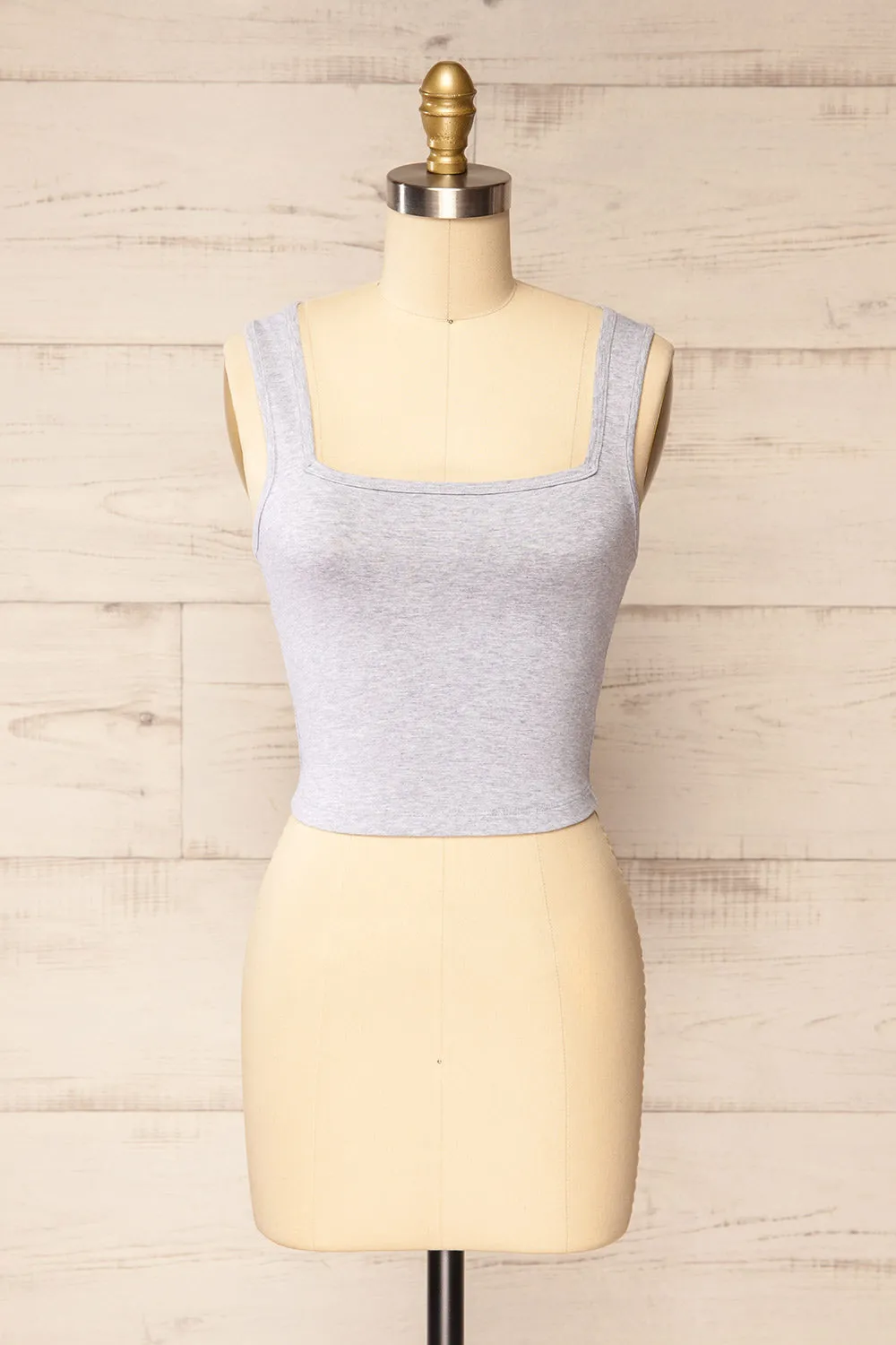 Brutus Grey | Square Neck Cropped Cami