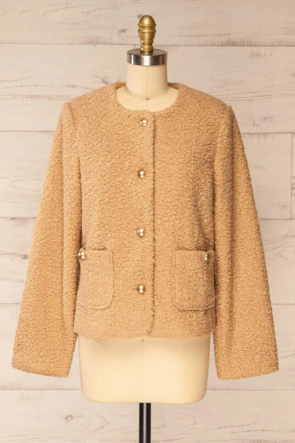 Bryansk | Beige Curly Knit Jacket