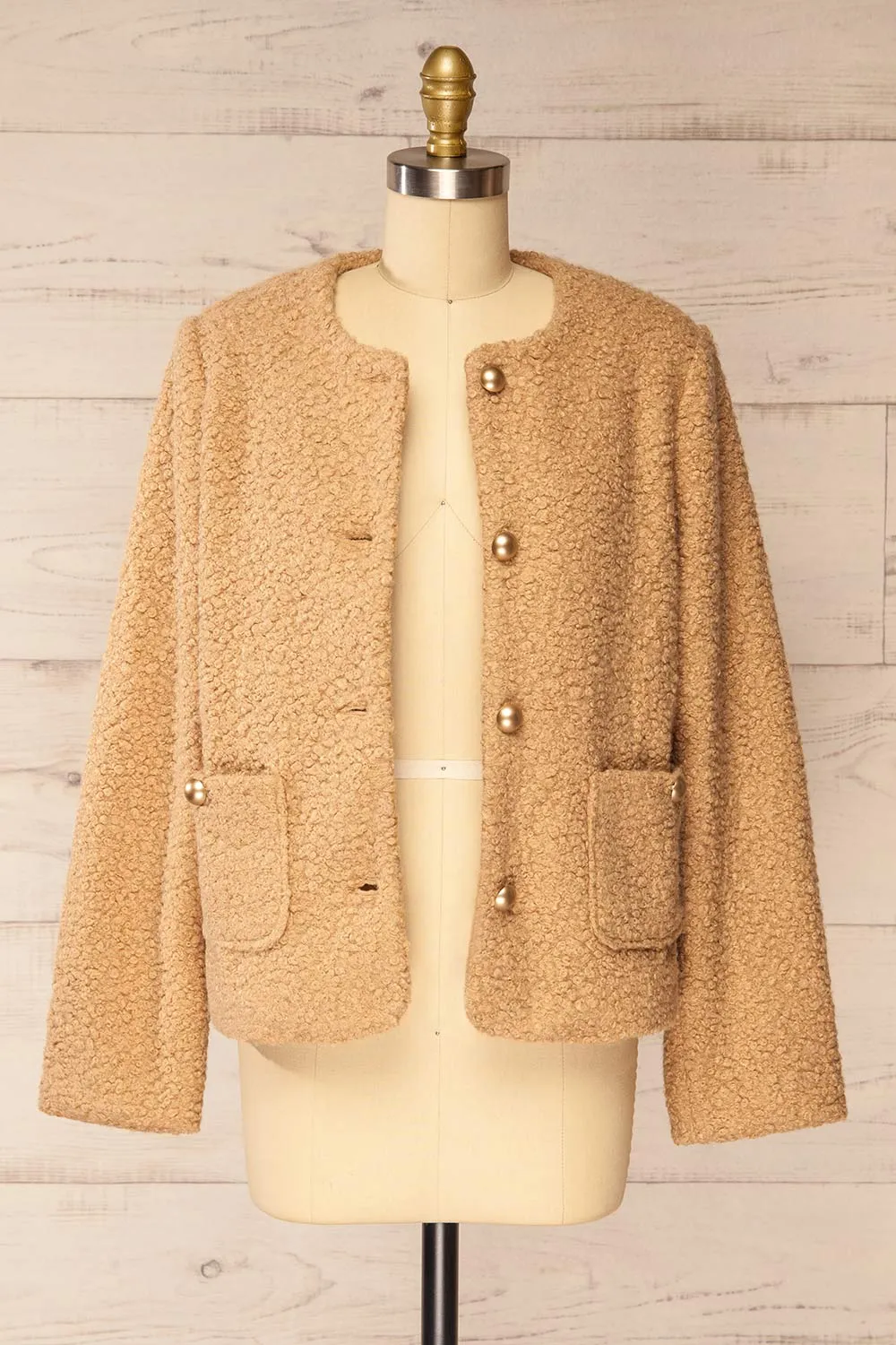 Bryansk | Beige Curly Knit Jacket