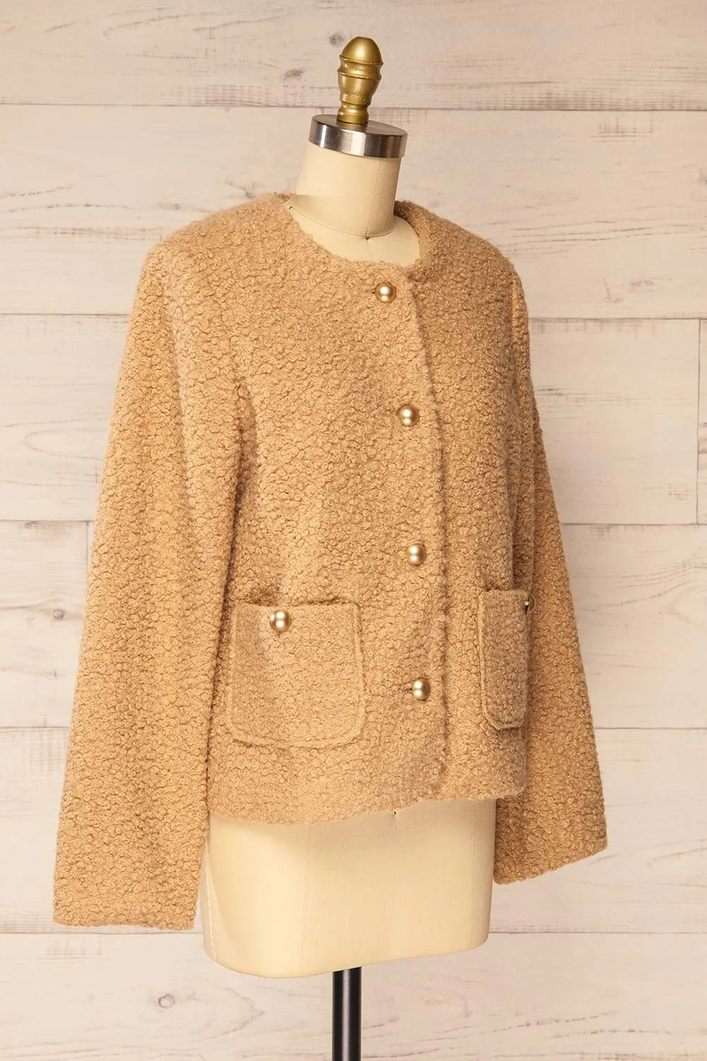 Bryansk | Beige Curly Knit Jacket