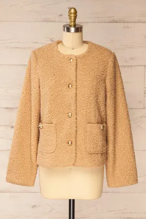 Bryansk | Beige Curly Knit Jacket