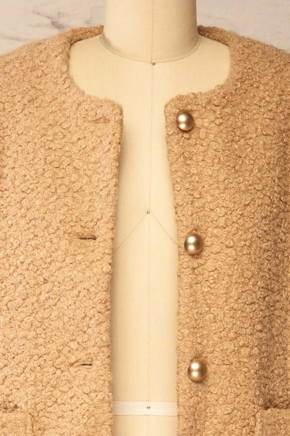 Bryansk | Beige Curly Knit Jacket